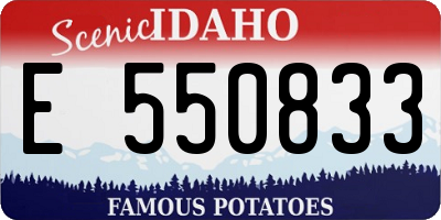 ID license plate E550833