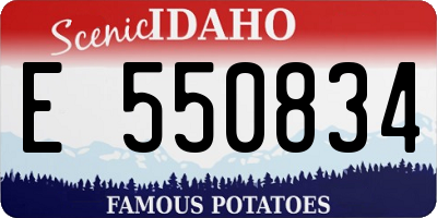 ID license plate E550834