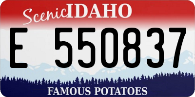 ID license plate E550837