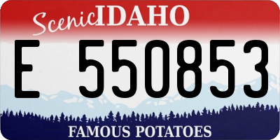 ID license plate E550853