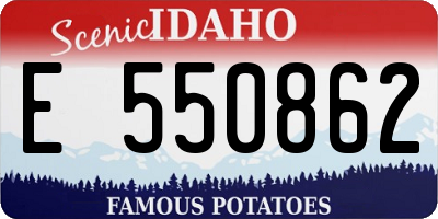 ID license plate E550862