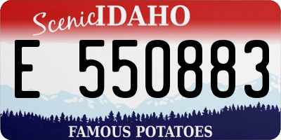 ID license plate E550883