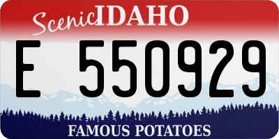 ID license plate E550929