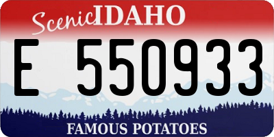 ID license plate E550933