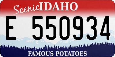 ID license plate E550934