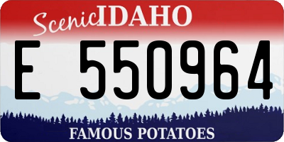 ID license plate E550964