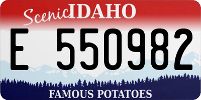 ID license plate E550982