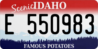 ID license plate E550983