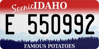 ID license plate E550992