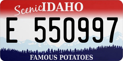 ID license plate E550997