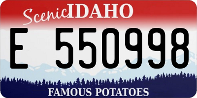 ID license plate E550998
