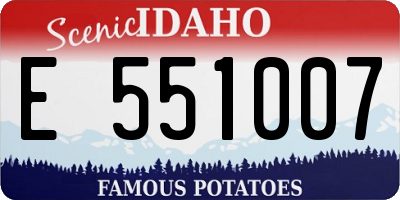 ID license plate E551007
