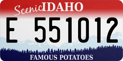 ID license plate E551012