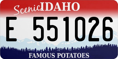 ID license plate E551026