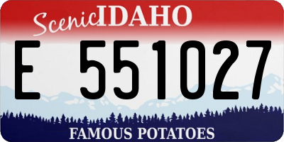 ID license plate E551027