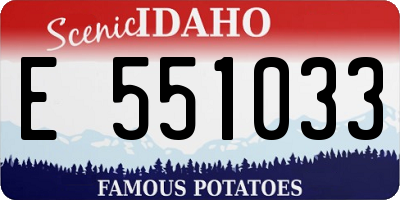 ID license plate E551033