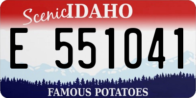ID license plate E551041