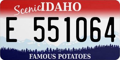 ID license plate E551064