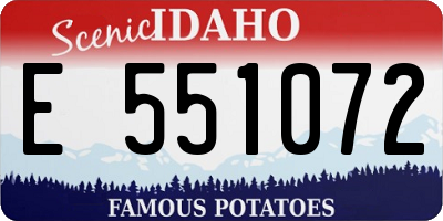 ID license plate E551072