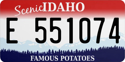ID license plate E551074