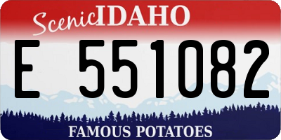 ID license plate E551082