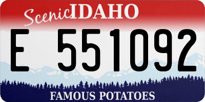 ID license plate E551092