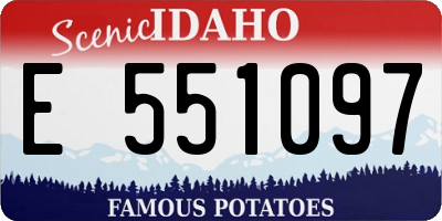 ID license plate E551097