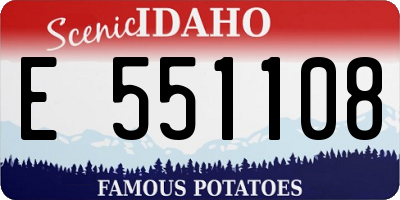 ID license plate E551108
