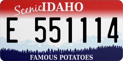 ID license plate E551114
