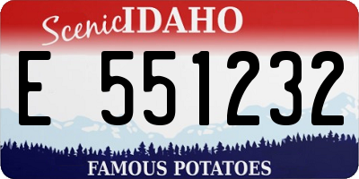 ID license plate E551232