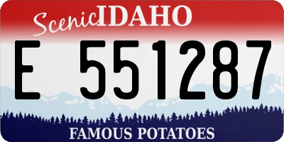 ID license plate E551287