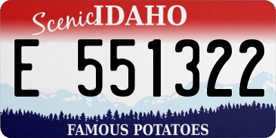 ID license plate E551322