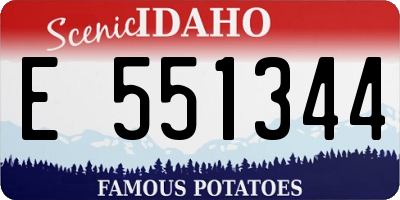 ID license plate E551344