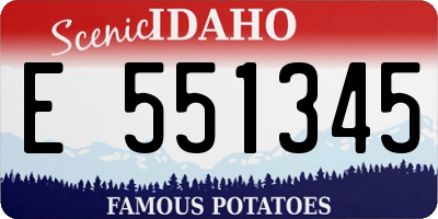 ID license plate E551345