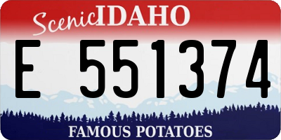 ID license plate E551374