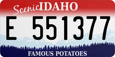 ID license plate E551377