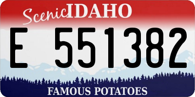 ID license plate E551382