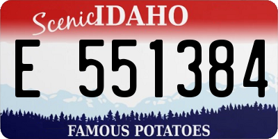 ID license plate E551384