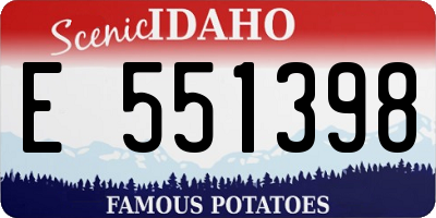 ID license plate E551398