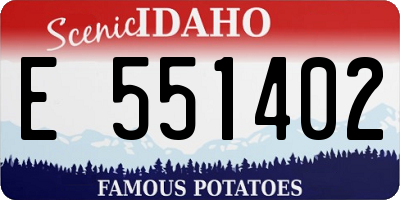 ID license plate E551402