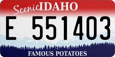 ID license plate E551403