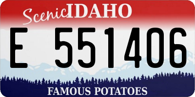 ID license plate E551406