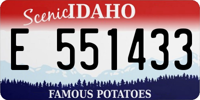 ID license plate E551433