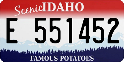 ID license plate E551452