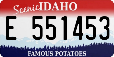 ID license plate E551453