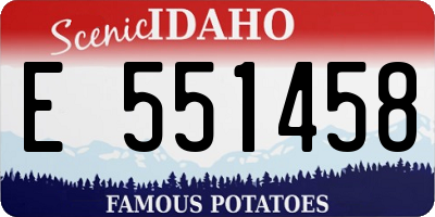 ID license plate E551458