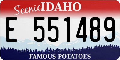 ID license plate E551489