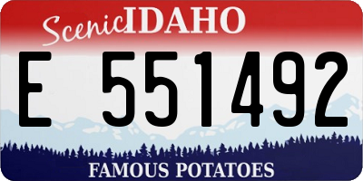 ID license plate E551492