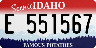 ID license plate E551567