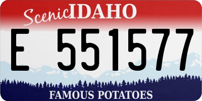 ID license plate E551577